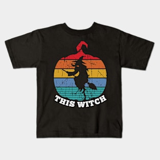 This Witch Retro Sunset Pumpkin Kids T-Shirt